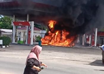 Penyebab terbakarnya SPBU Aliantan” Ternyata begini ceritanya