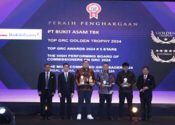 *Tata Kelola Terintegrasi Perusahaan Makin Baik, Bukit Asam (PTBA) Rapih 4 Penghargaan TOP GRC Awards*