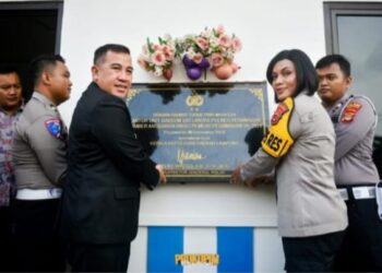Bupati Dendi Hadiri Peresmian Kantor Unit Gakkum Satlantas Polres Pesawaran.