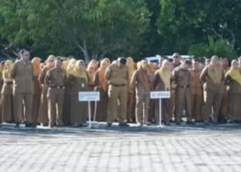 BUPATI OKU SELATAN PIMPINAN APEL GABUNGAN PEMKAB OKU SELATAN USAI HARI RAYA IDUL FITRI 1446 HIJRIAH