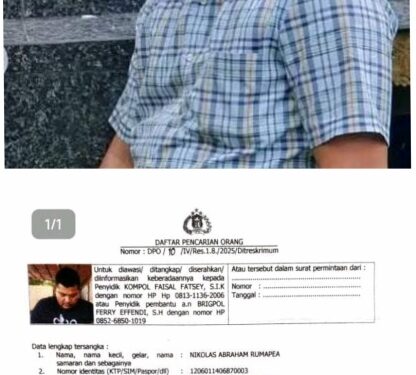 Polda Babel Tetapkan Nikolas Abraham Rumapea  (DPO) Warga Diminta Bantu Penangkapan