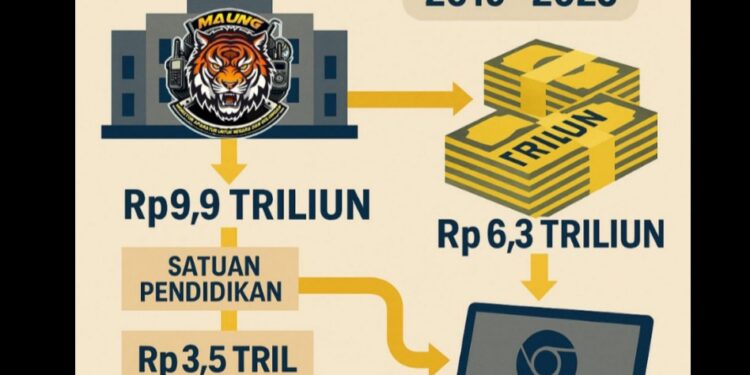 LSM MAUNG KALBAR DESAK BONGKAR AKTOR UTAMA SKANDAL Rp9,9 TRILIUN DI KEMENDIKBUD”JANGAN ADA KEKEBALAN HUKUM!