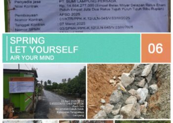 Masyarakat Tanggamus Merasa Prihatin,Proyek Rekonstruksi Jalan Senilai 14,8 Milyar Tanpa Pengawasan “ADA APA??? Dinas Terkait Terkesan Diam Saja.!!!!!