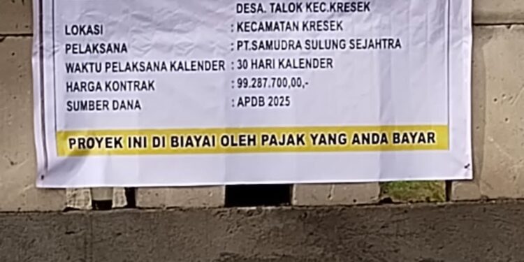 PEMAGARAN TPU KP TALOK DESA TALOK, KECAMATAN KRESEK, DI DUGA BERAROMA KORUPSI PENGAWAS DAN PPTK DINAS PERKIM KERJANYA DUDUK DIKANTOR