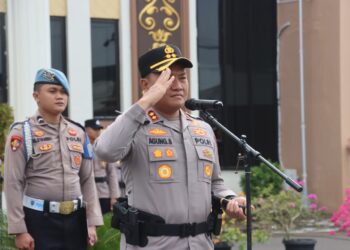 Apel Kesiapsiagaan dan Simulasi Tanggap Darurat Bencana Hidrometeorologi Digelar di Polres Tanjab Barat