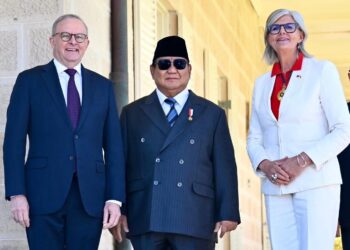 Presiden Prabowo Subianto Disambut oleh Perdana Menteri Australia Anthony Albanese dan Gubernur Jenderal Australia Sam Mostyn,