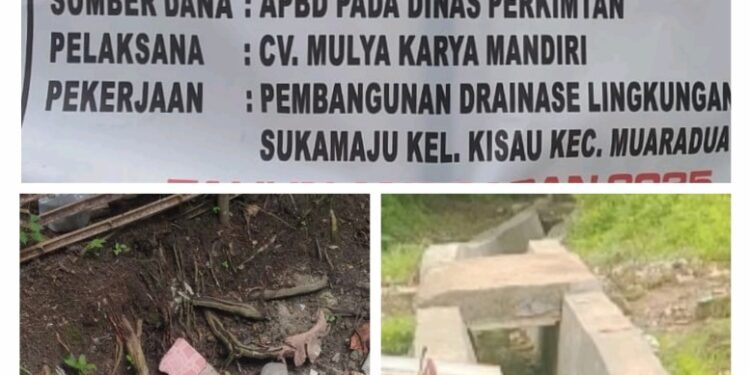 Diduga Tumpang Tindih dan Berkualitas Rendah, Proyek Drainase di Kisau Sukamaju Disorot Warga