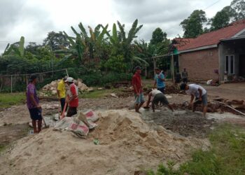Warga Dusun Taman Rejo Gotong Royong Perbaiki Jalan Secara Swadaya