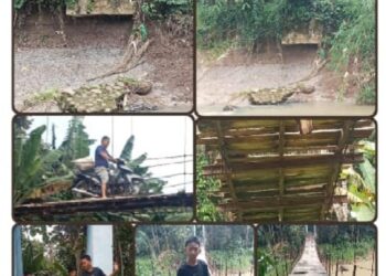 Jembatan Gantung Hanau Berak Butuh Perbaikan, Akses Antar Dusun dan Jalan Menuju Makam Kian Mengkhawatirkan