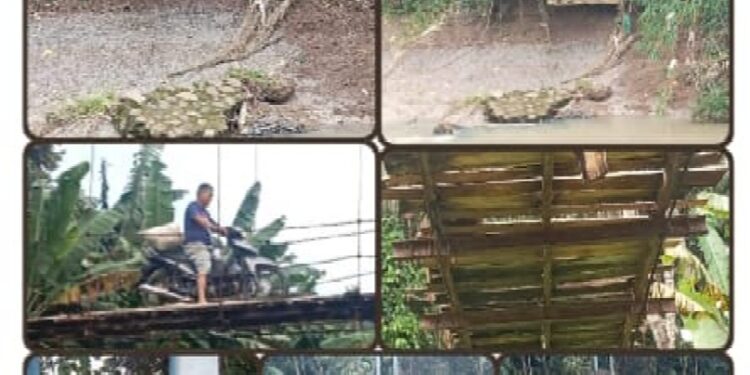 Jembatan Gantung Hanau Berak Butuh Perbaikan, Akses Antar Dusun dan Jalan Menuju Makam Kian Mengkhawatirkan