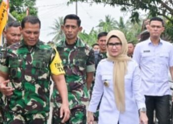 Wasev TMMD Ke-127, Bupati Pesawaran Dampingi Waaster Panglima TNI Tinjau Progres Pembangunan Desa