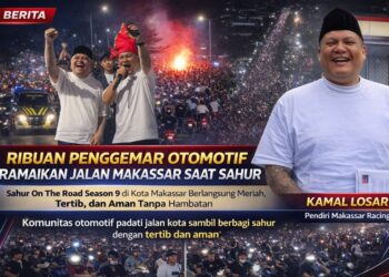 Bak Malam Tahun Baru! Lautan Motor Ramaikan Sahur On The Road Makassar Racing, Berlangsung Aman Tanpa Hambatan.