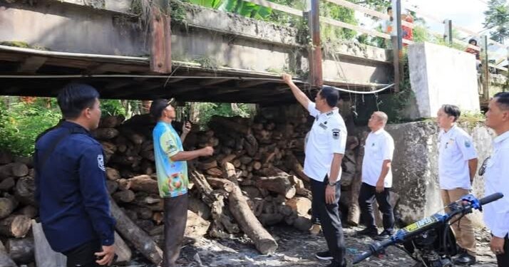 Bupati OKU Selatan Tinjau Jembatan Rusak Akibat Luapan Sungai Teriti di Mekakau Ilir