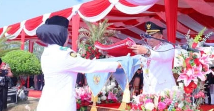 Upacara HUT ke-81 RI di OKU Selatan Berlangsung Khidmat, Paskibraka Bentuk Angka 81